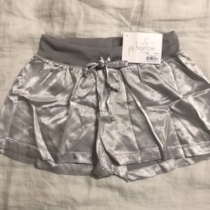 PJ Harlow Mikel Satin Sleep Shorts, Silver M